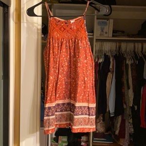 burnt orange floral tank top
